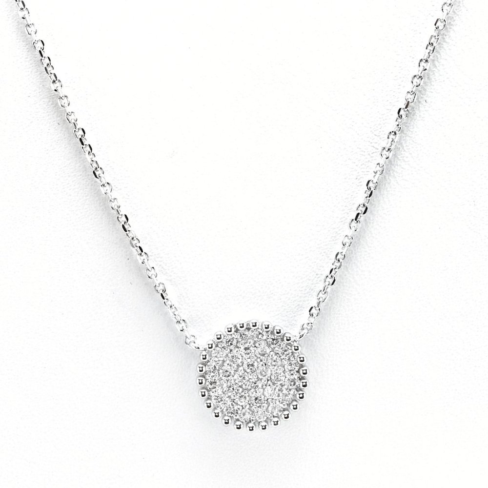 0.40 Ct 14k Solid White Gold Chain Necklace